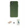 MARSİLYAN™- iPhone 11 Pro Max Kılıf Atlas Minimal Prime - Şeffaf Pasifik Cam Ekran Koruyucu + Renkli Kamera Lens Koruma Cam - TU