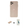 MARSİLYAN™- iPhone 11 Pro Max Kılıf Atlas Minimal Prime - Şeffaf Pasifik Cam Ekran Koruyucu + Renkli Kamera Lens Koruma Cam - TU