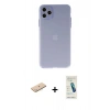 MARSİLYAN™- iPhone 11 Pro Max Kılıf Atlas Minimal Prime - Şeffaf Pasifik Cam Ekran Koruyucu + Renkli Kamera Lens Koruma Cam - MI