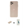 MARSİLYAN™- iPhone 11 Pro Max Kılıf Atlas Minimal Prime - Şeffaf Pasifik Cam Ekran Koruyucu + Renkli Kamera Lens Koruma Cam - SI