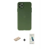 MARSİLYAN™- iPhone 11 Pro Max Kılıf Atlas Minimal Prime - Şeffaf Pasifik Cam Ekran Koruyucu + Renkli Kamera Lens Koruma Cam - SI