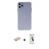 MARSİLYAN™- iPhone 11 Pro Max Kılıf Atlas Minimal Prime - Şeffaf Pasifik Cam Ekran Koruyucu + Renkli Kamera Lens Koruma Cam - SI