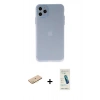MARSİLYAN™- iPhone 11 Pro Max Kılıf Atlas Minimal Prime - Şeffaf Pasifik Cam Ekran Koruyucu + Renkli Kamera Lens Koruma Cam - SI