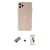 MARSİLYAN™- iPhone 11 Pro Max Kılıf Atlas Minimal Prime - Şeffaf Pasifik Cam Ekran Koruyucu + Shine Kamera Lens Koruma Cam - GD