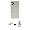 MARSİLYAN™- iPhone 11 Pro Max Kılıf Atlas Minimal Prime - Şeffaf Pasifik Cam Ekran Koruyucu + Renkli Kamera Lens Koruma Cam - YL