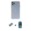 MARSİLYAN™- iPhone 11 Pro Max Kılıf Atlas Minimal Prime - Siyah 18D Cam Ekran Koruyucu + Metal Kamera Lens Koruma Cam - GS