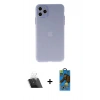 MARSİLYAN™- iPhone 11 Pro Max Kılıf Atlas Minimal Prime - Siyah 18D Cam Ekran Koruyucu + Kamera Lens Koruma Cam - SF