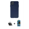 MARSİLYAN™- iPhone 11 Pro Max Kılıf Atlas Minimal Prime - Siyah 18D Cam Ekran Koruyucu + Kamera Lens Koruma Cam - SF