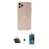 MARSİLYAN™- iPhone 11 Pro Max Kılıf Atlas Minimal Prime - Siyah 18D Cam Ekran Koruyucu + Kamera Lens Koruma Cam - SF