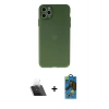 MARSİLYAN™- iPhone 11 Pro Max Kılıf Atlas Minimal Prime - Siyah 18D Cam Ekran Koruyucu + Kamera Lens Koruma Cam - SF
