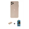 MARSİLYAN™- iPhone 11 Pro Max Kılıf Atlas Minimal Prime - Siyah 18D Cam Ekran Koruyucu + Renkli Kamera Lens Koruma Cam - PE
