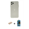 MARSİLYAN™- iPhone 11 Pro Max Kılıf Atlas Minimal Prime - Siyah 18D Cam Ekran Koruyucu + Renkli Kamera Lens Koruma Cam - PE