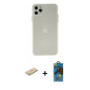 MARSİLYAN™- iPhone 11 Pro Max Kılıf Atlas Minimal Prime - Siyah 18D Cam Ekran Koruyucu + Renkli Kamera Lens Koruma Cam - SI