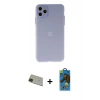 MARSİLYAN™- iPhone 11 Pro Max Kılıf Atlas Minimal Prime - Siyah 18D Cam Ekran Koruyucu + Yeşil Rainbow Kamera Lens Koruma Cam