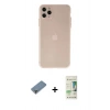 MARSİLYAN™- iPhone 11 Pro Max Kılıf Atlas Minimal Prime - Siyah 20D Premium Cam Ekran Koruyucu + Metal Kamera Lens Koruma Cam - AKYL
