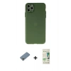 MARSİLYAN™- iPhone 11 Pro Max Kılıf Atlas Minimal Prime - Siyah 20D Premium Cam Ekran Koruyucu + Metal Kamera Lens Koruma Cam - AKYL