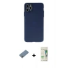 MARSİLYAN™- iPhone 11 Pro Max Kılıf Atlas Minimal Prime - Siyah 20D Premium Cam Ekran Koruyucu + Gümüş Shine Kamera Lens Koruma Cam