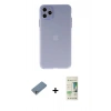 MARSİLYAN™- iPhone 11 Pro Max Kılıf Atlas Minimal Prime - Siyah 20D Premium Cam Ekran Koruyucu + Gümüş Shine Kamera Lens Koruma Cam