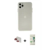 MARSİLYAN™- iPhone 11 Pro Max Kılıf Atlas Minimal Prime - Siyah 20D Premium Cam Ekran Koruyucu + Kırmızı Pers Alüminyum Kamera Lens