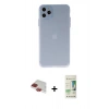 MARSİLYAN™- iPhone 11 Pro Max Kılıf Atlas Minimal Prime - Siyah 20D Premium Cam Ekran Koruyucu + Kırmızı Pers Alüminyum Kamera Lens