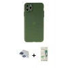 MARSİLYAN™- iPhone 11 Pro Max Kılıf Atlas Minimal Prime - Siyah 20D Premium Cam Ekran Koruyucu + Pers Alüminyum Kamera Lens - LT