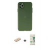 MARSİLYAN™- iPhone 11 Pro Max Kılıf Atlas Minimal Prime - Siyah 20D Premium Cam Ekran Koruyucu + Renkli Kamera Lens Koruma Cam - MI