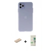 MARSİLYAN™- iPhone 11 Pro Max Kılıf Atlas Minimal Prime - Siyah 20D Premium Cam Ekran Koruyucu + Renkli Kamera Lens Koruma Cam - MI
