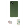 MARSİLYAN™- iPhone 11 Pro Max Kılıf Atlas Minimal Prime - Siyah 20D Premium Cam Ekran Koruyucu + Pers Alüminyum Kamera Lens - KI