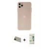 MARSİLYAN™- iPhone 11 Pro Max Kılıf Atlas Minimal Prime - Siyah 20D Premium Cam Ekran Koruyucu + Rainbow Kamera Lens Koruma Cam - YL