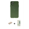 MARSİLYAN™- iPhone 11 Pro Max Kılıf Atlas Minimal Prime - Siyah 20D Premium Cam Ekran Koruyucu + Renkli Kamera Lens Koruma Cam - YL