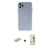 MARSİLYAN™- iPhone 11 Pro Max Kılıf Atlas Minimal Prime - Siyah 20D Premium Cam Ekran Koruyucu + Renkli Kamera Lens Koruma Cam - PE