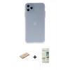 MARSİLYAN™- iPhone 11 Pro Max Kılıf Atlas Minimal Prime - Siyah 20D Premium Cam Ekran Koruyucu + Sarı Renkli Kamera Lens Koruma Cam