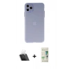 MARSİLYAN™- iPhone 11 Pro Max Kılıf Atlas Minimal Prime - Siyah 20D Premium Cam Ekran Koruyucu + Kamera Lens Koruma Cam - SF