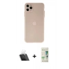 MARSİLYAN™- iPhone 11 Pro Max Kılıf Atlas Minimal Prime - Siyah 20D Premium Cam Ekran Koruyucu + Kamera Lens Koruma Cam - SF