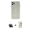MARSİLYAN™- iPhone 11 Pro Max Kılıf Atlas Minimal Prime - Siyah 20D Premium Cam Ekran Koruyucu + Kamera Lens Koruma Cam - SF