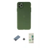 MARSİLYAN™- iPhone 11 Pro Max Kılıf Atlas Minimal Prime - Siyah 20D Premium Cam Ekran Koruyucu + Shine Kamera Lens Koruma Cam - PE