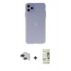 MARSİLYAN™- iPhone 11 Pro Max Kılıf Atlas Minimal Prime - Siyah 20D Premium Cam Ekran Koruyucu + Siyah Pers Alüminyum Kamera Lens