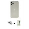 MARSİLYAN™- iPhone 11 Pro Max Kılıf Atlas Minimal Prime - Siyah 20D Premium Cam Ekran Koruyucu + Siyah Pers Alüminyum Kamera Lens