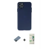 MARSİLYAN™- iPhone 11 Pro Max Kılıf Atlas Minimal Prime - Siyah 20D Premium Cam Ekran Koruyucu + Shine Kamera Lens Koruma Cam - SH