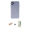 MARSİLYAN™- iPhone 11 Pro Max Kılıf Atlas Minimal Prime - Siyah 20D Premium Cam Ekran Koruyucu + Turuncu Renkli Kamera Lens Koruma Cam
