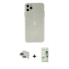 MARSİLYAN™- iPhone 11 Pro Max Kılıf Atlas Minimal Prime - Siyah 20D Premium Cam Ekran Koruyucu + Pers Alüminyum Kamera Lens - YL