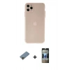 MARSİLYAN™- iPhone 11 Pro Max Kılıf Atlas Minimal Prime - Siyah 34D Hayalet Izgaralı Cam + Shine Kamera Lens Koruma Cam - GD