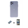 MARSİLYAN™- iPhone 11 Pro Max Kılıf Atlas Minimal Prime - Siyah 34D Hayalet Izgaralı Cam + Shine Kamera Lens Koruma Cam - GS