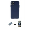 MARSİLYAN™- iPhone 11 Pro Max Kılıf Atlas Minimal Prime - Siyah 34D Hayalet Izgaralı Cam + Shine Kamera Lens Koruma Cam - GS