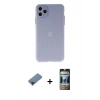 MARSİLYAN™- iPhone 11 Pro Max Kılıf Atlas Minimal Prime - Siyah 34D Hayalet Izgaralı Cam + Metal Kamera Lens Koruma Cam - MI