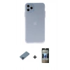 MARSİLYAN™- iPhone 11 Pro Max Kılıf Atlas Minimal Prime - Siyah 34D Hayalet Izgaralı Cam + Metal Kamera Lens Koruma Cam - MI