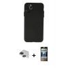 MARSİLYAN™- iPhone 11 Pro Max Kılıf Atlas Minimal Prime - Siyah 34D Hayalet Izgaralı Cam + Pers Alüminyum Kamera Lens - SH