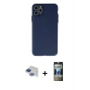 MARSİLYAN™- iPhone 11 Pro Max Kılıf Atlas Minimal Prime - Siyah 34D Hayalet Izgaralı Cam + Pers Alüminyum Kamera Lens - LT