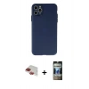MARSİLYAN™- iPhone 11 Pro Max Kılıf Atlas Minimal Prime - Siyah 34D Hayalet Izgaralı Cam + Pers Alüminyum Kamera Lens - KI