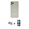 MARSİLYAN™- iPhone 11 Pro Max Kılıf Atlas Minimal Prime - Siyah 34D Hayalet Izgaralı Cam + Rainbow Kamera Lens Koruma Cam - GD